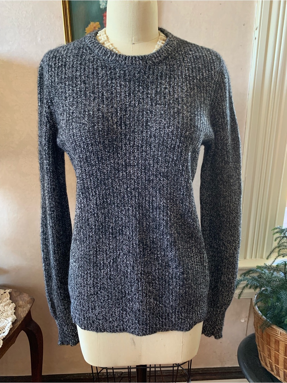 Equipment Women's Cashmere Charcoal Gray Marled Crewneck Sweater